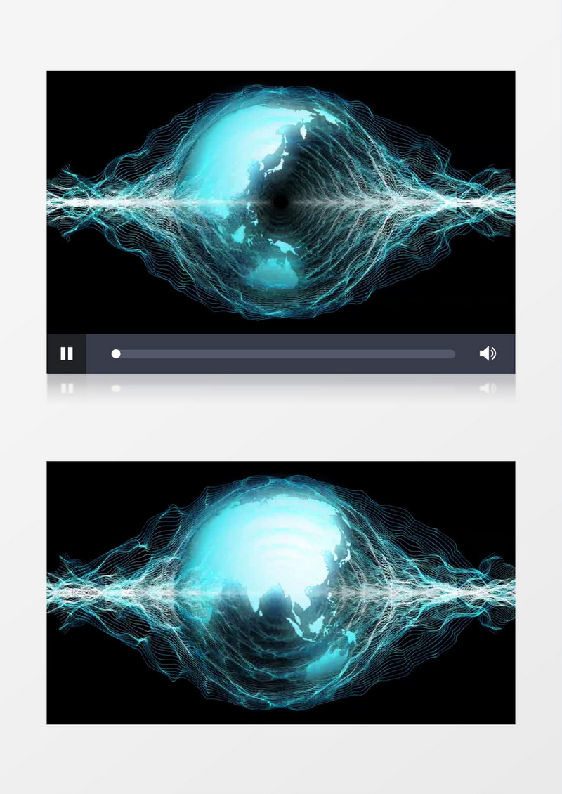 VJ蓝色轨道中旋转的能量宝珠视频素材