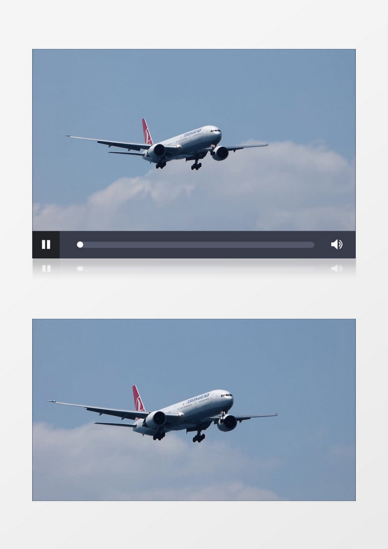 高清实拍一架飞机在天空中缓缓的飞过实拍视频素材