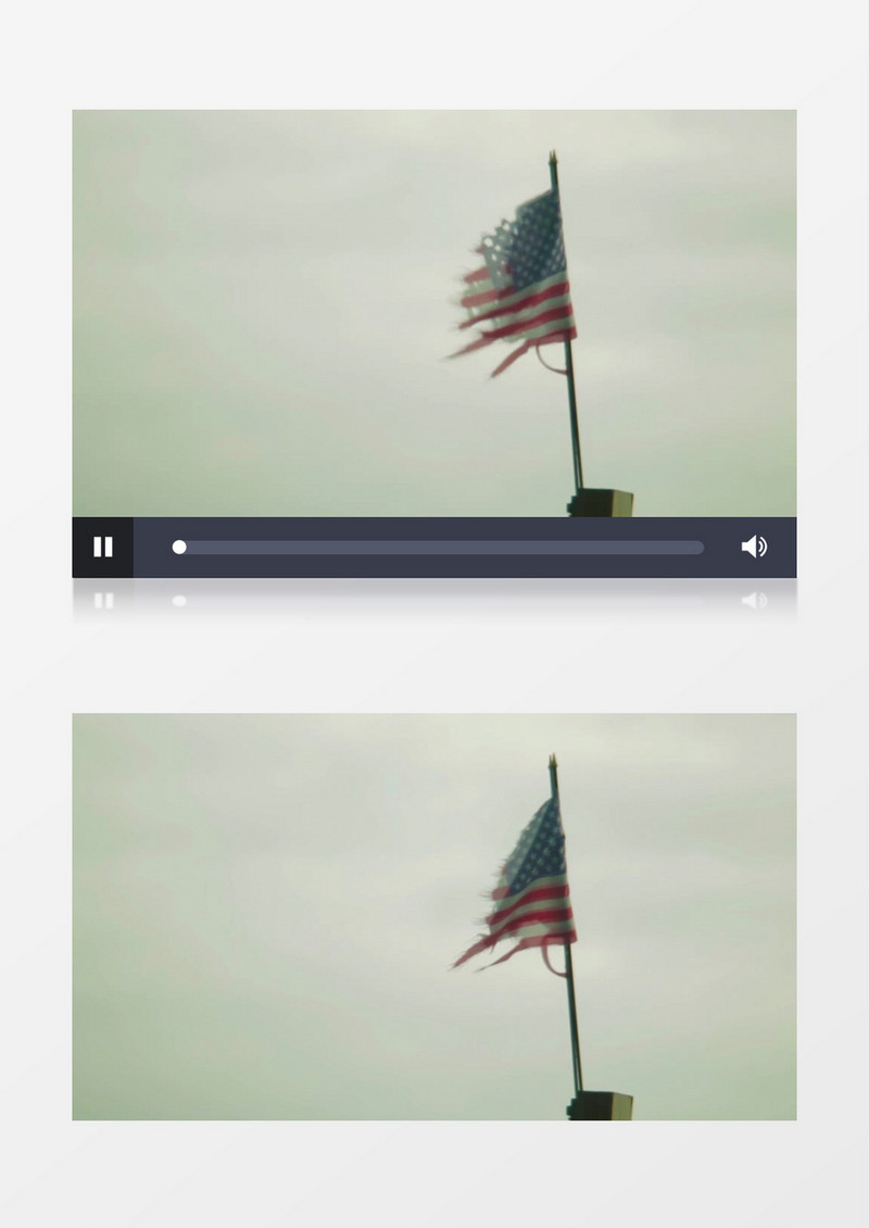 高清实拍一面残缺的美国国旗在风中颤抖实拍视频素材
