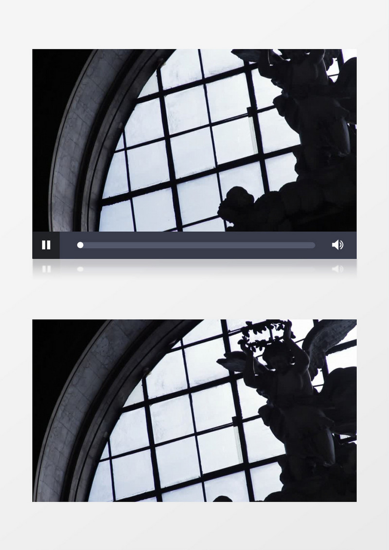 古罗马建筑室内的雕像实拍视频素材
