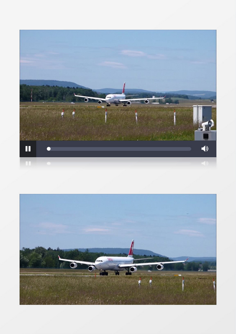 高清近距离特写拍摄瑞士航空公司机场喷气式飞机客机起飞飞行实拍视频素材