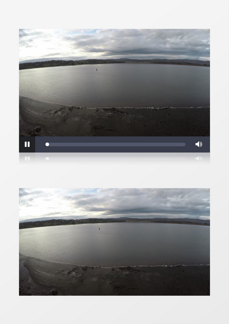 高清空中无人机拍摄户外水库湖泊海岸线实拍视频素材