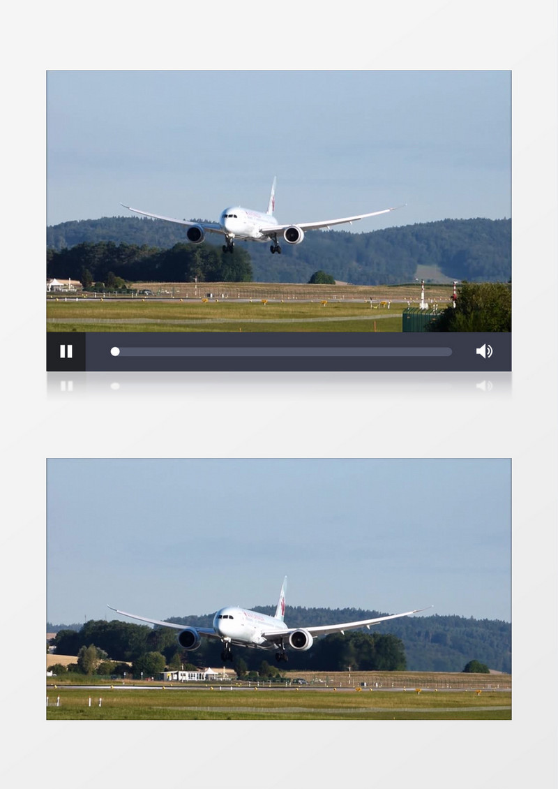 机场跑道航空公司飞机降落实拍视频素材