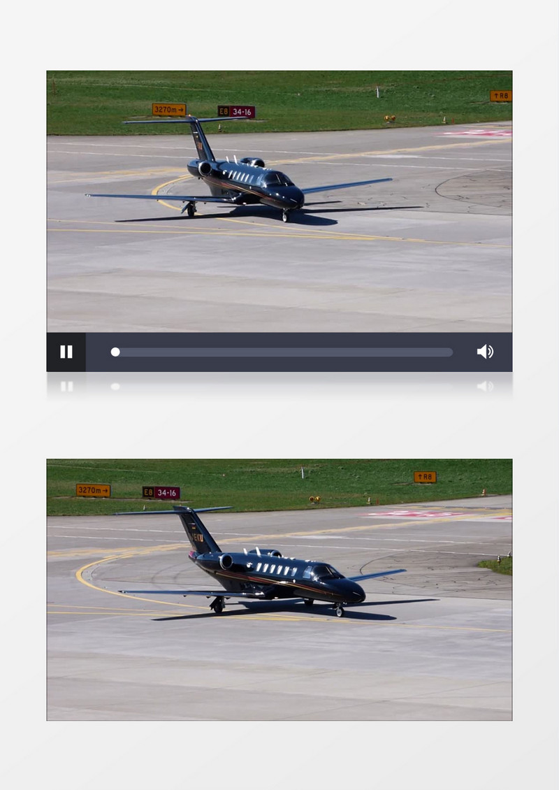 近距离拍摄机场跑道商业私人飞机起飞滑行实拍视频素材