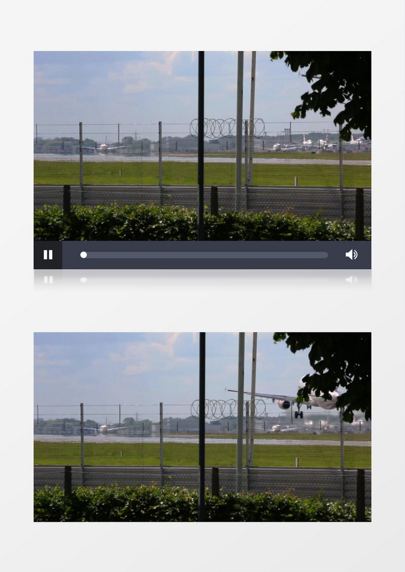 机场飞机降落近距离实拍视频素材