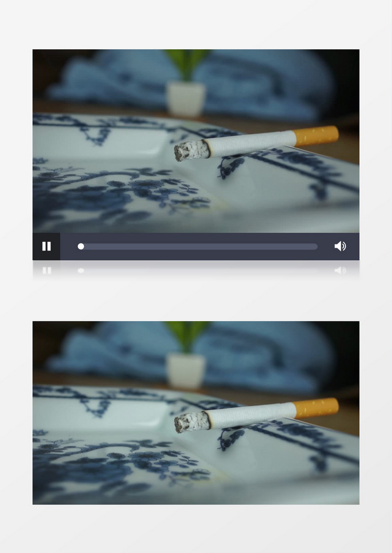 烟灰缸里面燃烧的香烟实拍视频