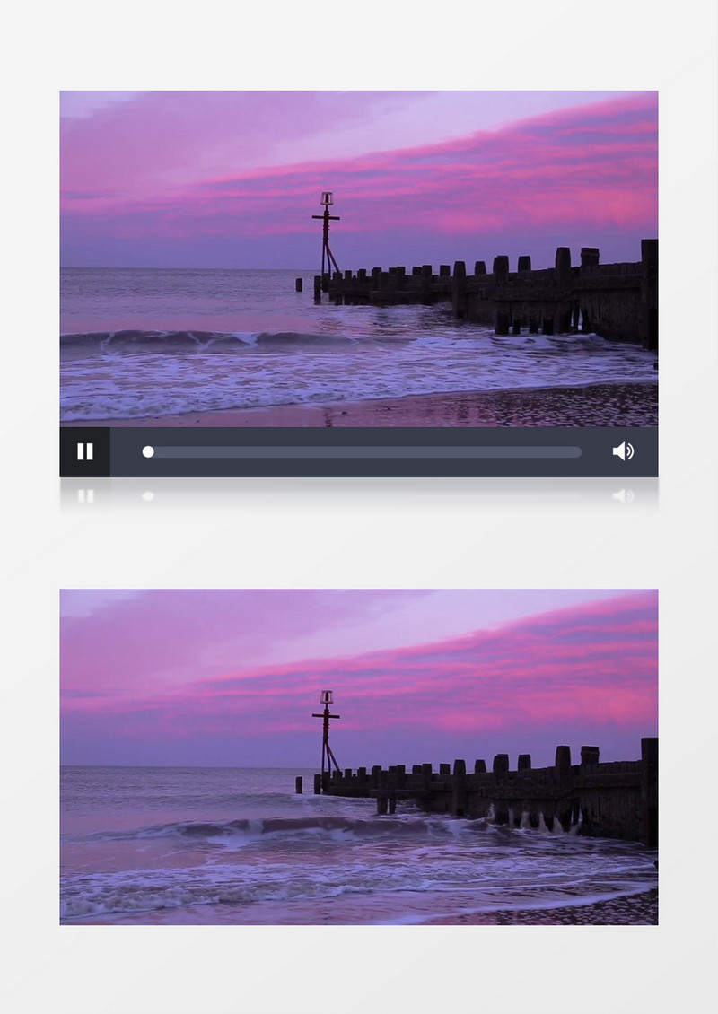 夕阳下的海岸线实拍视频素材