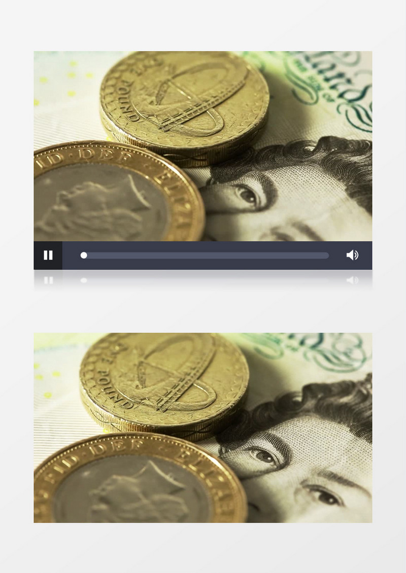 实拍英国硬币实拍视频素材
