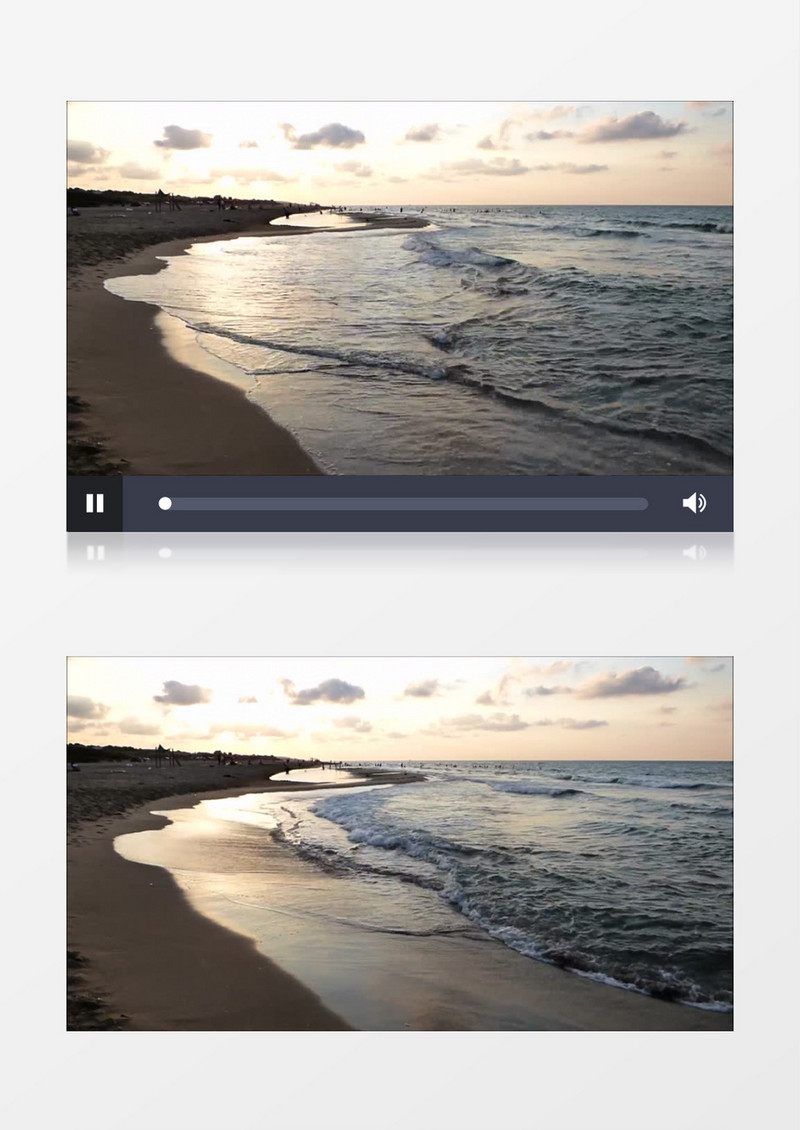 傍晚黄昏土耳其海滩沙滩度假的人群实拍视频素材