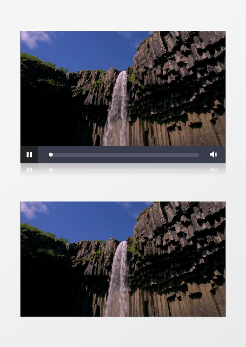 岩间流动小瀑布高清实拍视频素材