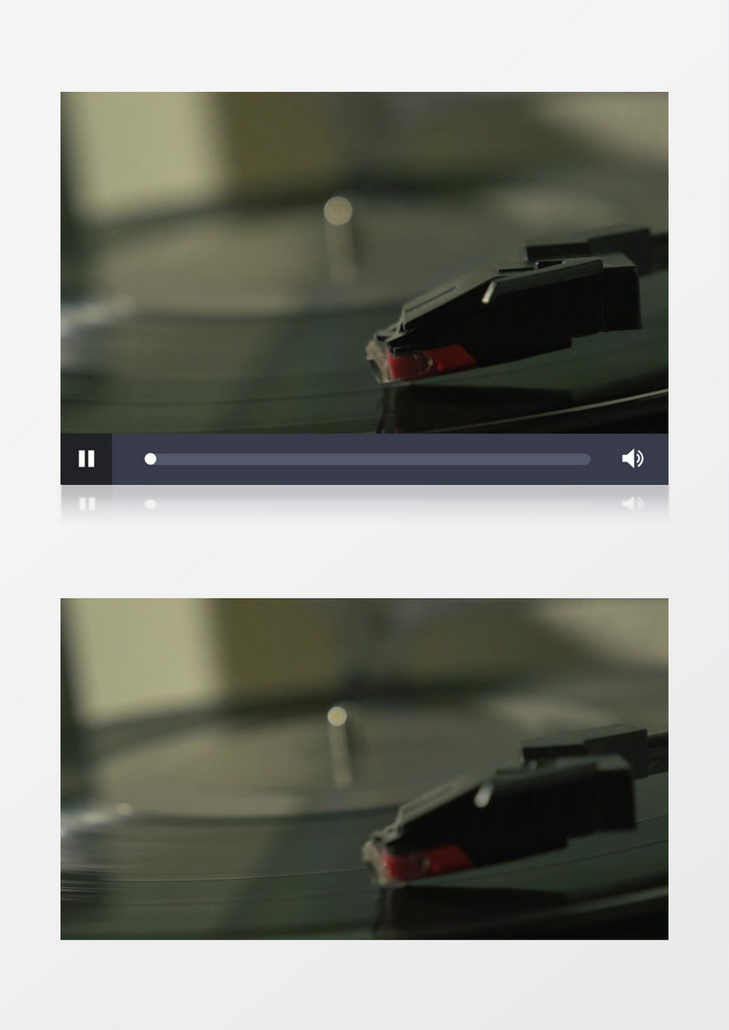 近距离特写拍摄留声机磁盘转动实拍视频素材