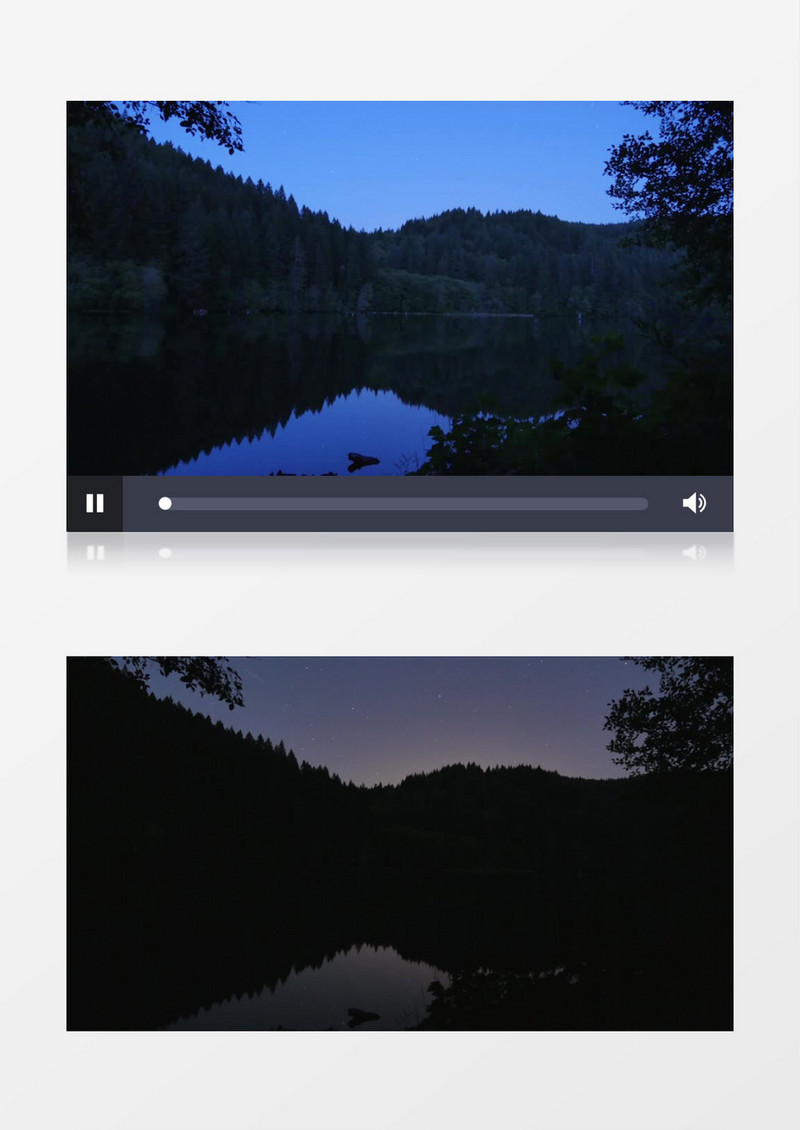 傍晚黄昏剪影户外湖泊森林实拍视频素材