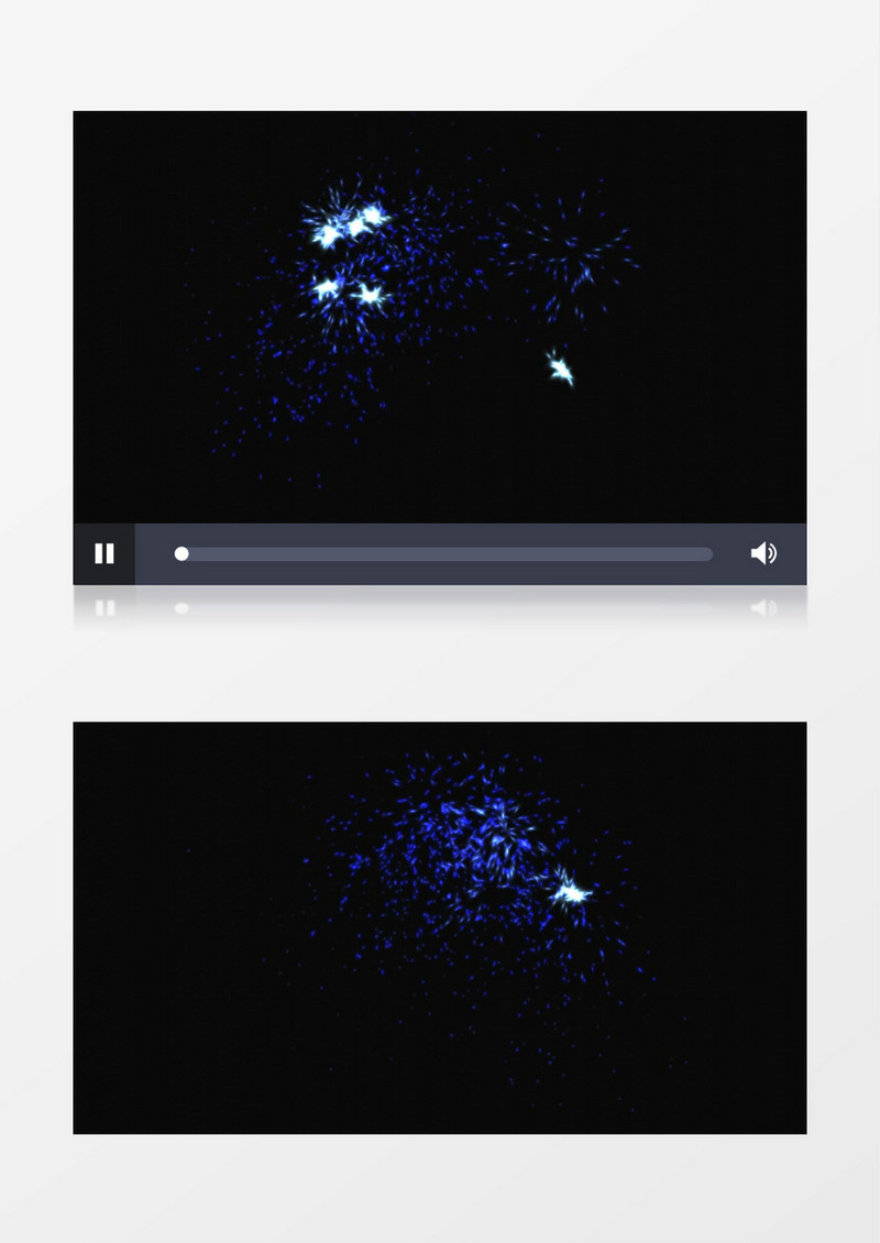 蓝色焰火绽开效果动画视频素材