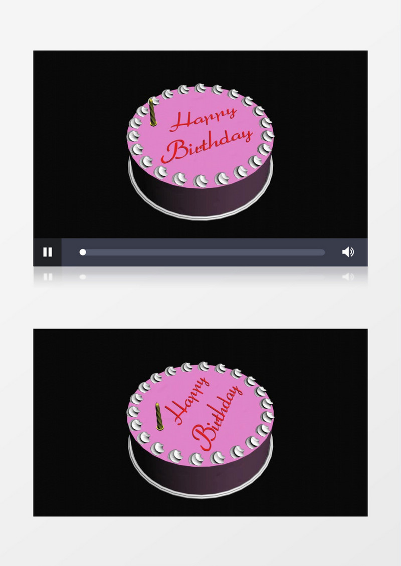 粉色生日蛋糕模型视频素材