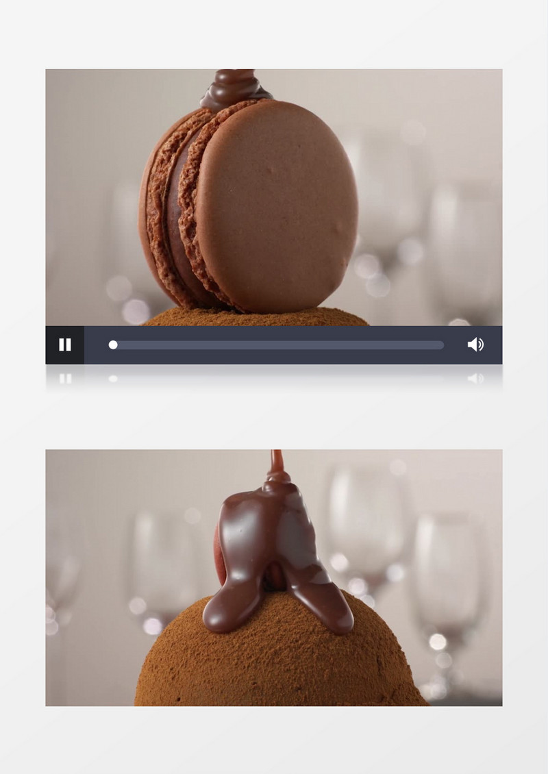 美味甜点蜂蜜巧克力蛋糕实拍视频素材