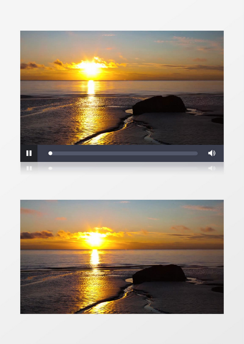 海边日落涨潮实拍视频