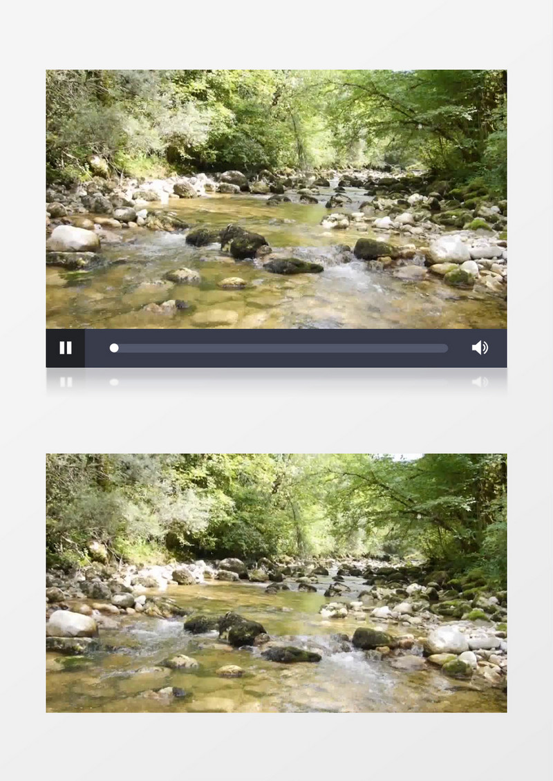 野外安静山间清澈小溪流水实拍视频素材