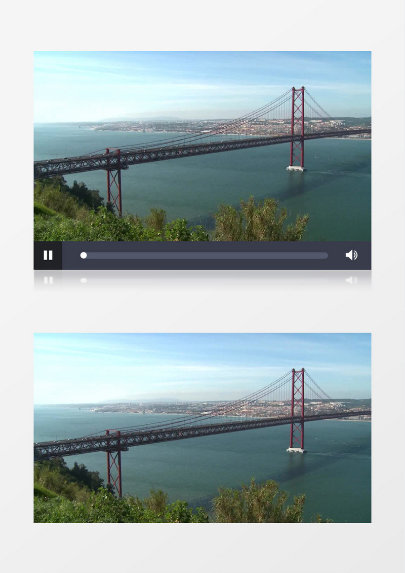 海港工程大桥悬索桥实拍视频素材