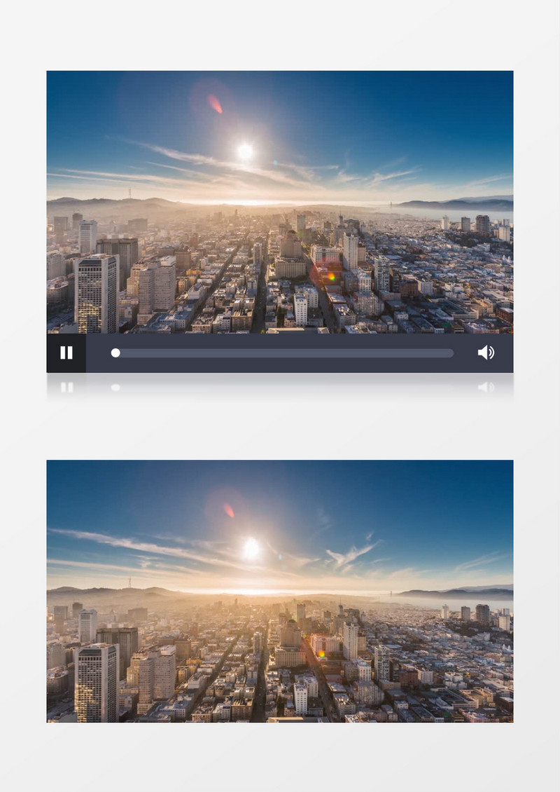 城市日落景观变化全景实拍视频