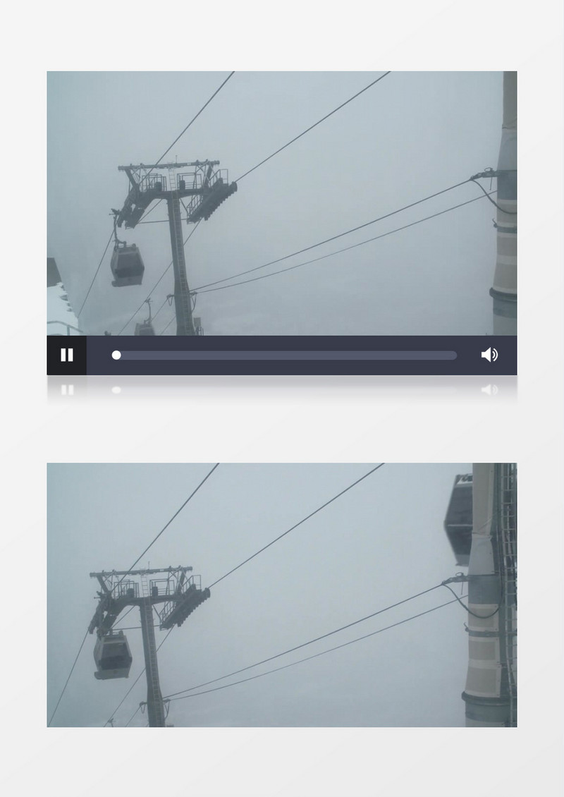 冬天暴雪天气阿尔卑斯山脉滑雪度假村运动中的空中缆车实拍视频素材