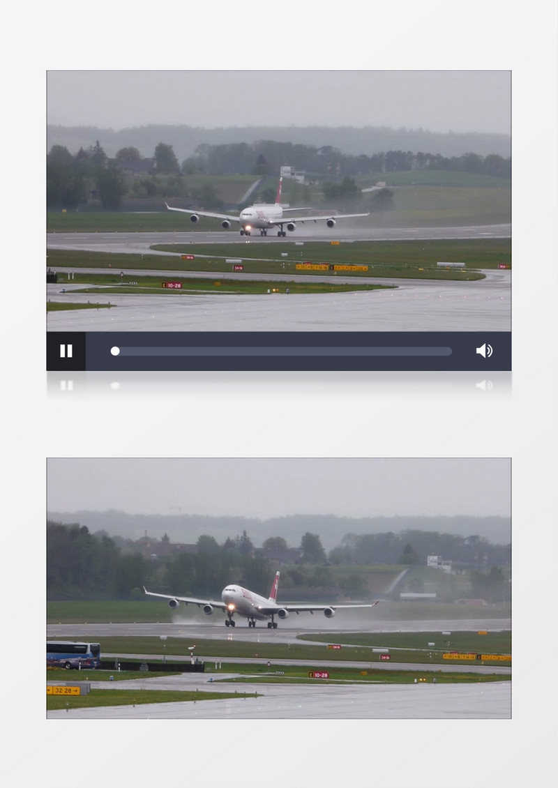 从机场跑道起飞的喷气式飞机实拍视频素材