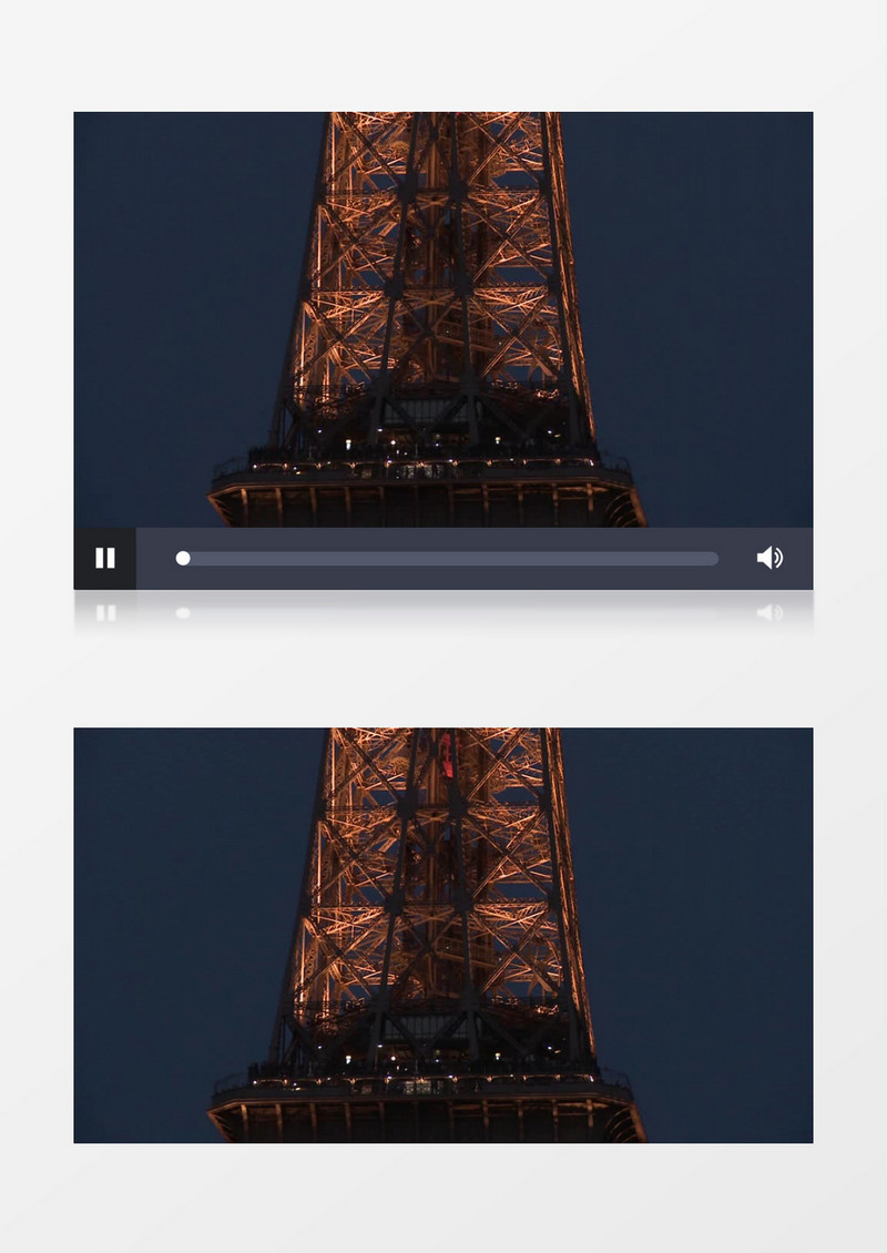 夜晚埃菲尔铁塔美丽景色实拍视频素材