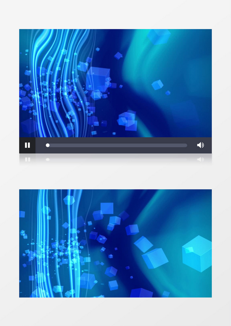 蓝色丰富多彩装饰立体方块视频素材
