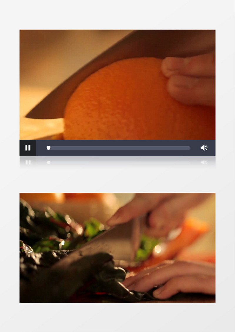 切橙子切菜实拍视频素材