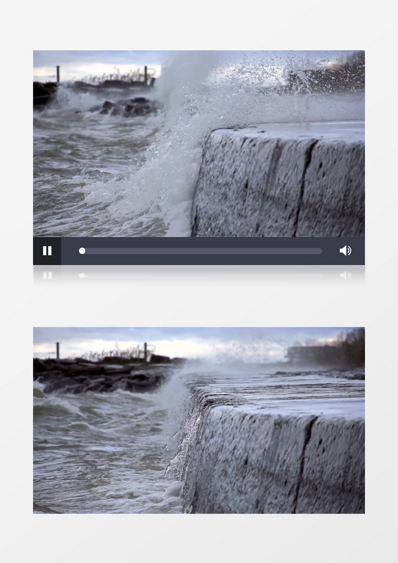 特写拍摄海浪冲击岸边岩石实拍视频素材