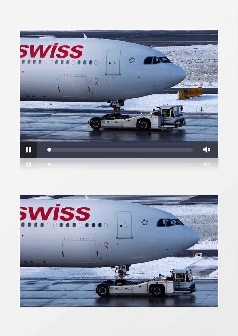 瑞士机场喷气式飞机跑道运行实拍视频素材