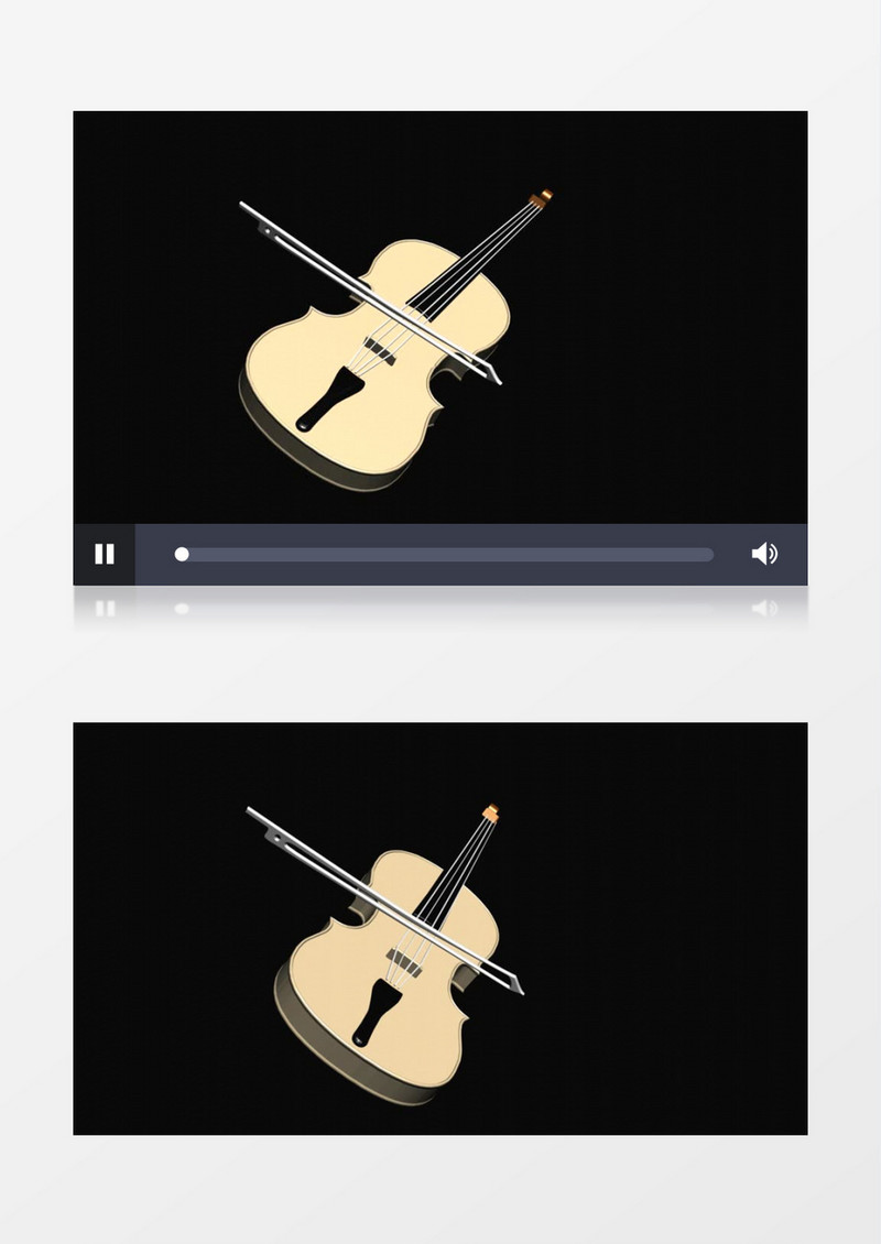 乐器模型小提琴3D建模效果旋转动画视频素材