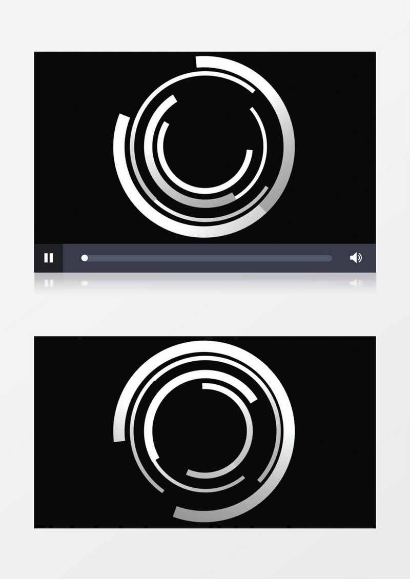 多个不完整圆环不停旋转平面动画视频素材