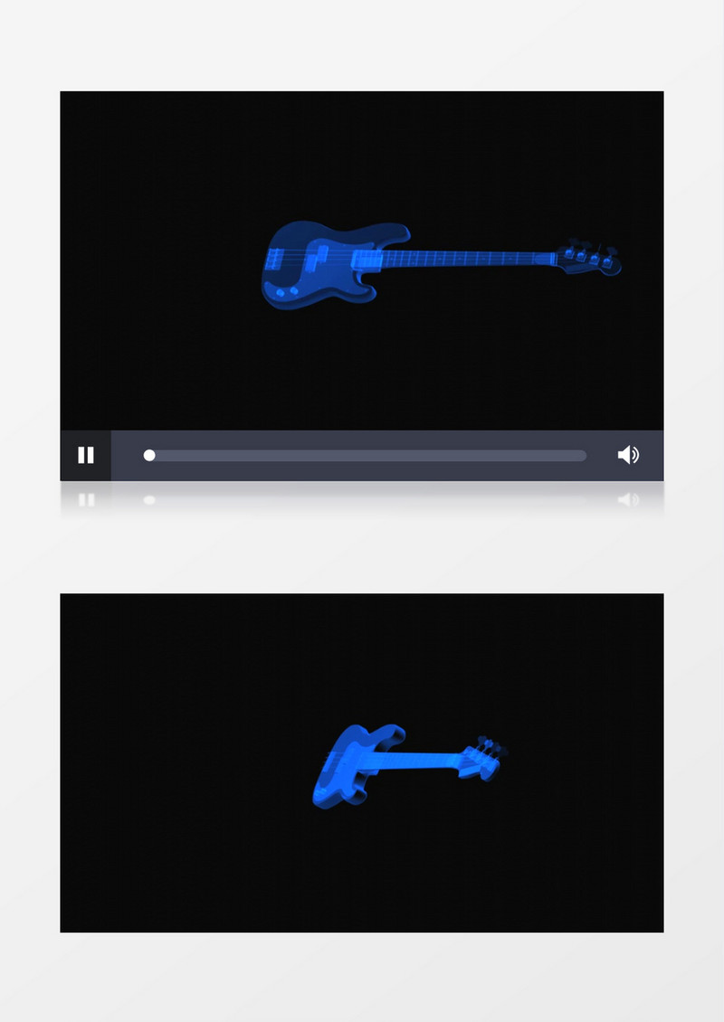 乐器构造建模一把吉他旋转动画视频素材