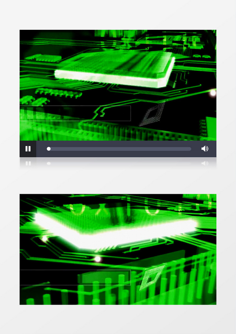 超高清绿色光效展示处理器背景视频