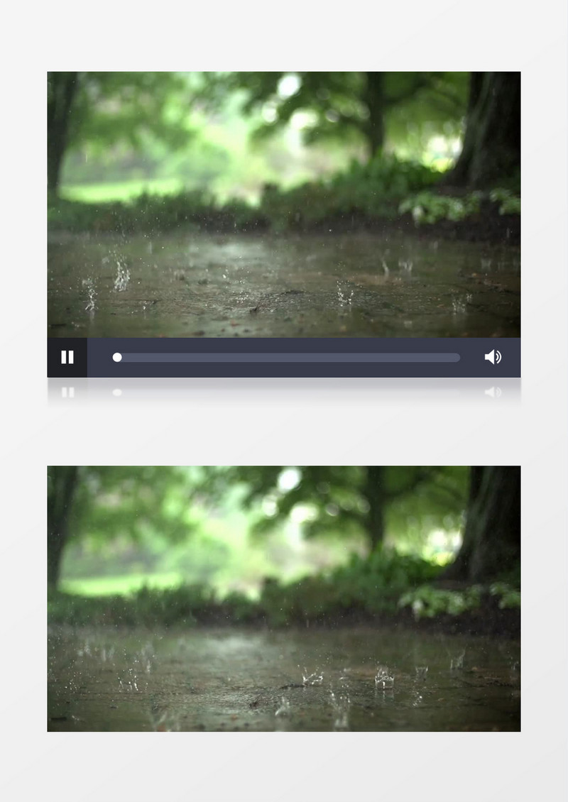 坠落雨滴溅起的水花实拍视频素材