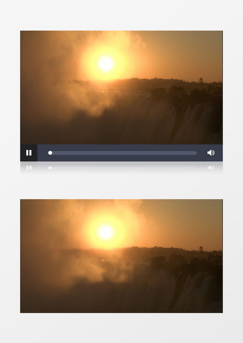 夕阳下的壮阔瀑布高清实拍视频素材
