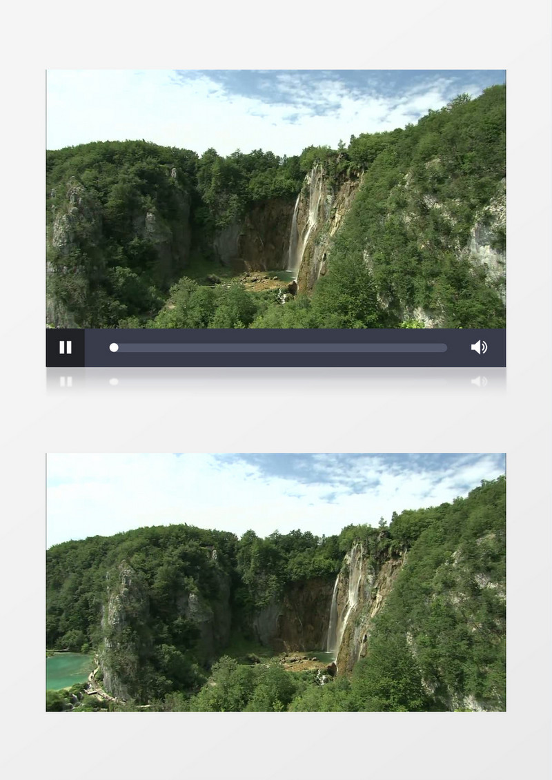 山间树林流动瀑布高清实拍视频素材