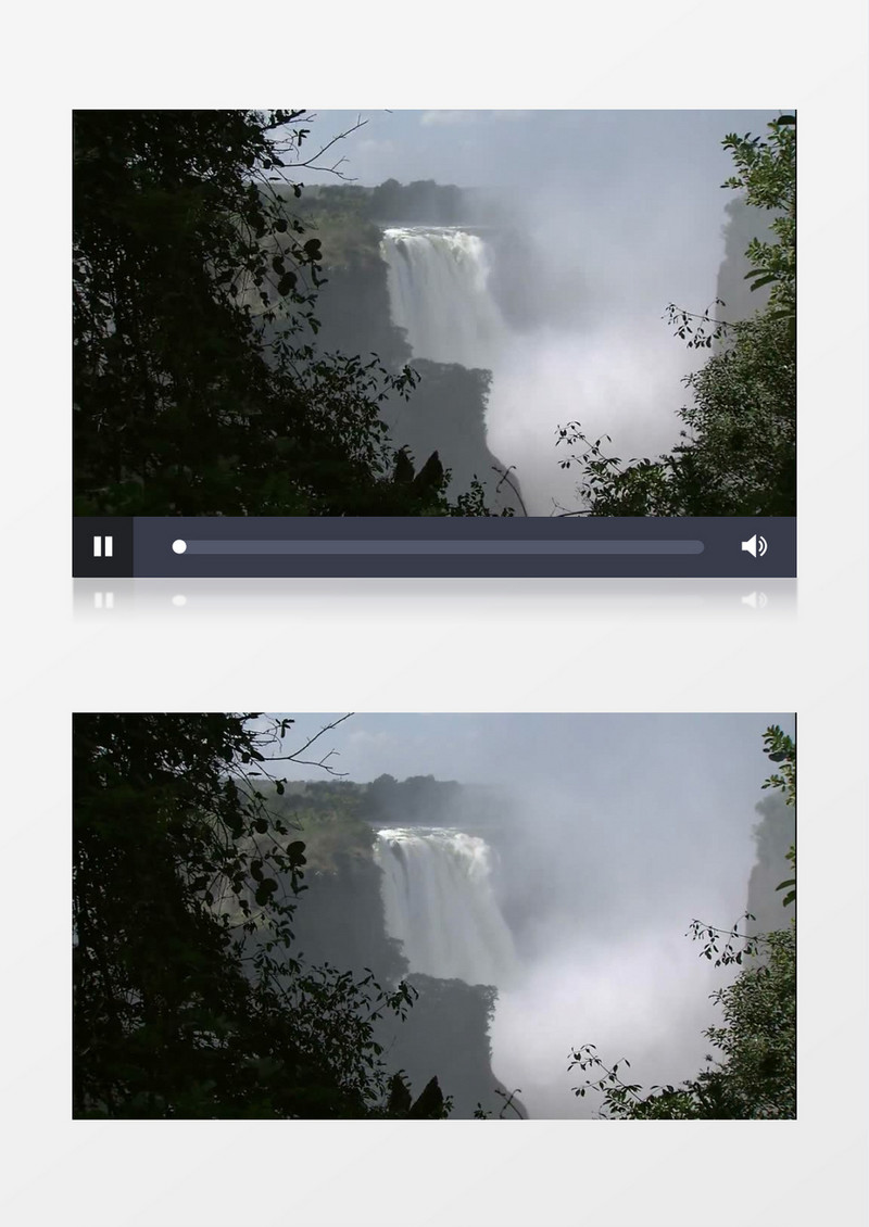 云雾环绕的壮丽大瀑布高清实拍视频素材