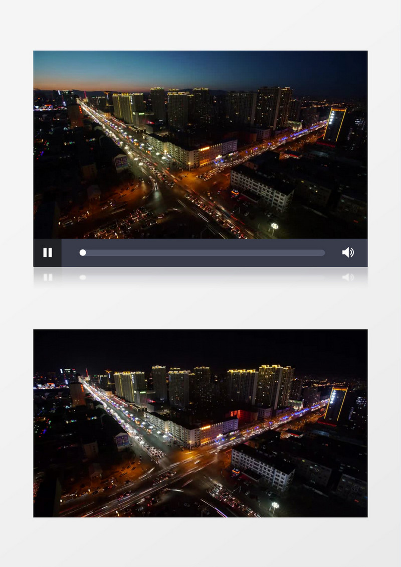 十字路口的车流和灯光实拍视频素材