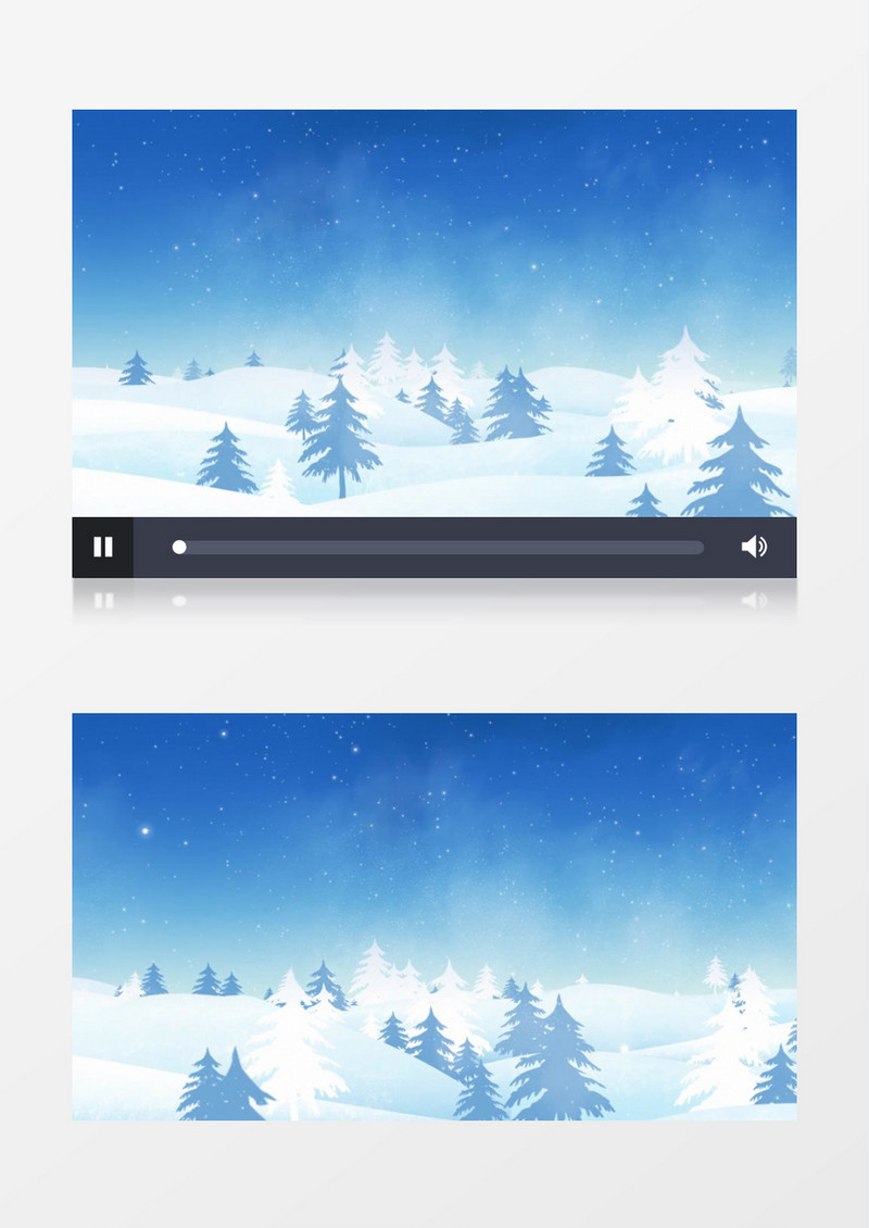 冬季雪景下雪松树背景视频素材