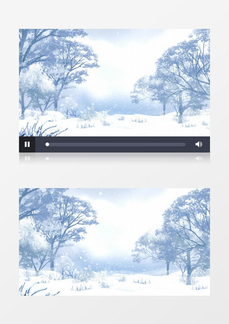冬天的雪景卡通场景背景视频素材
