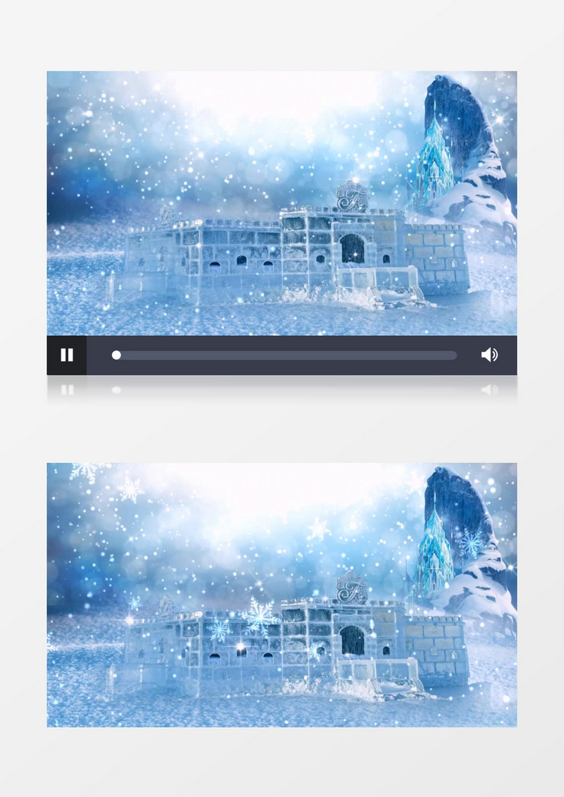 冰雪世界水晶城堡背景视频素材