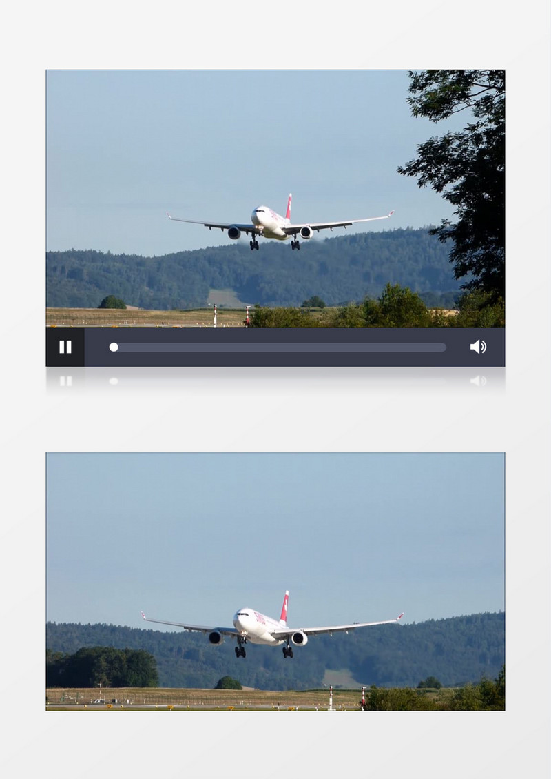 喷气式飞机降落机场跑道实拍视频素材