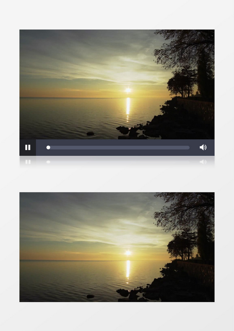 傍晚黄昏日落海岸线地平线自然景观实拍视频素材