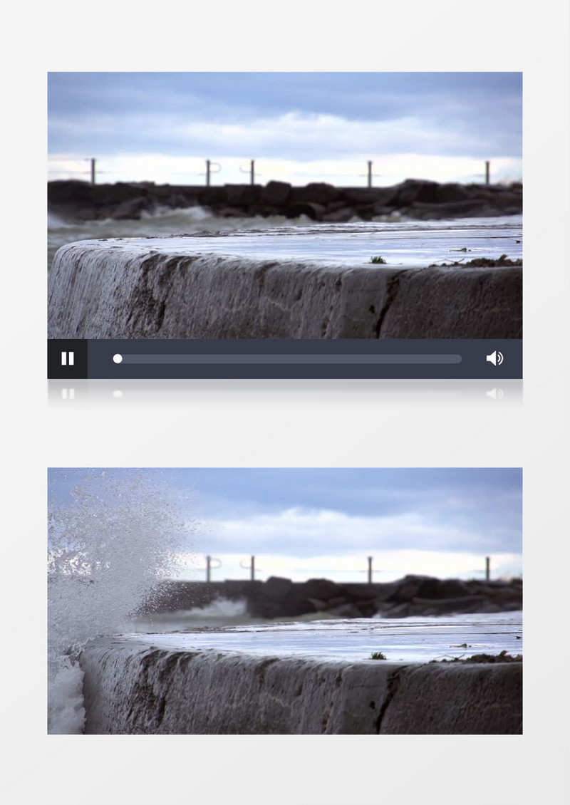 海洋海浪冲击岸边岩石实拍视频素材