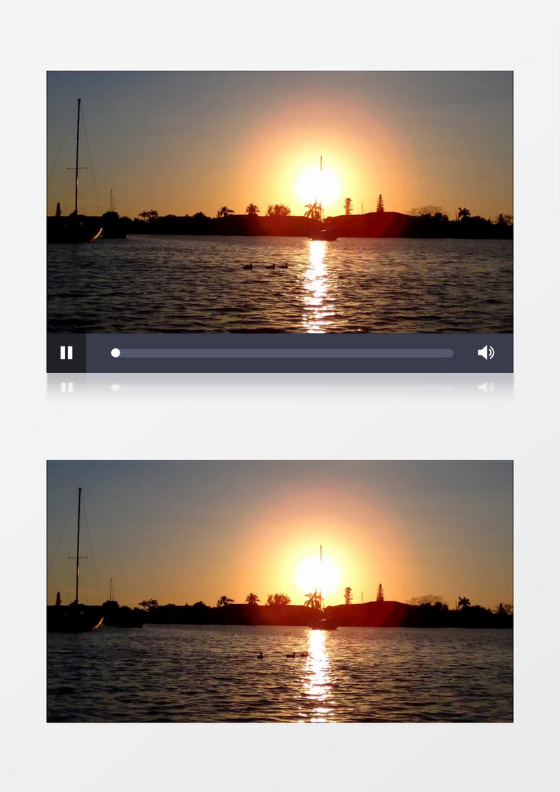 美国佛罗里达州傍晚剪影海洋沙滩棕榈树实拍视频素材