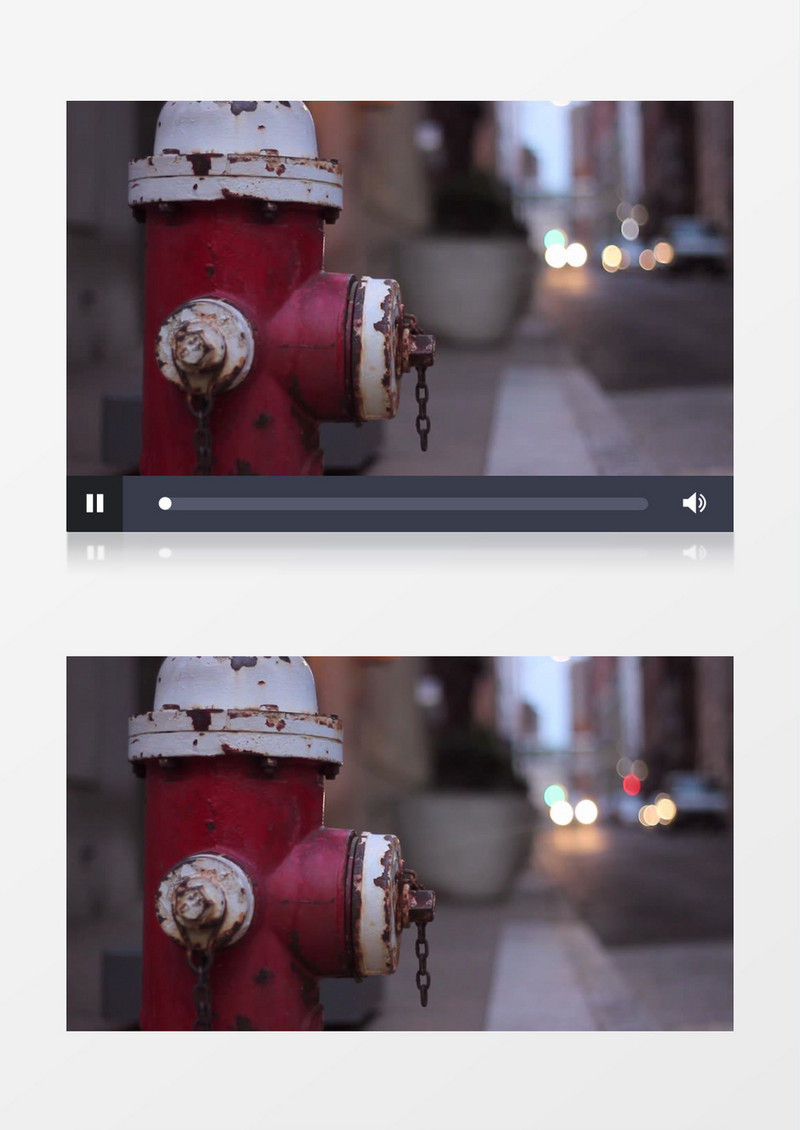 模糊散景拍摄美国城市街道消火栓实拍视频素材