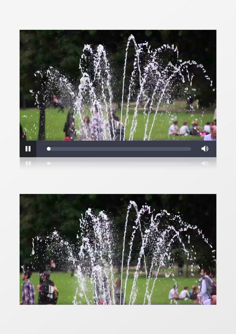 公园喷泉实拍视频素材