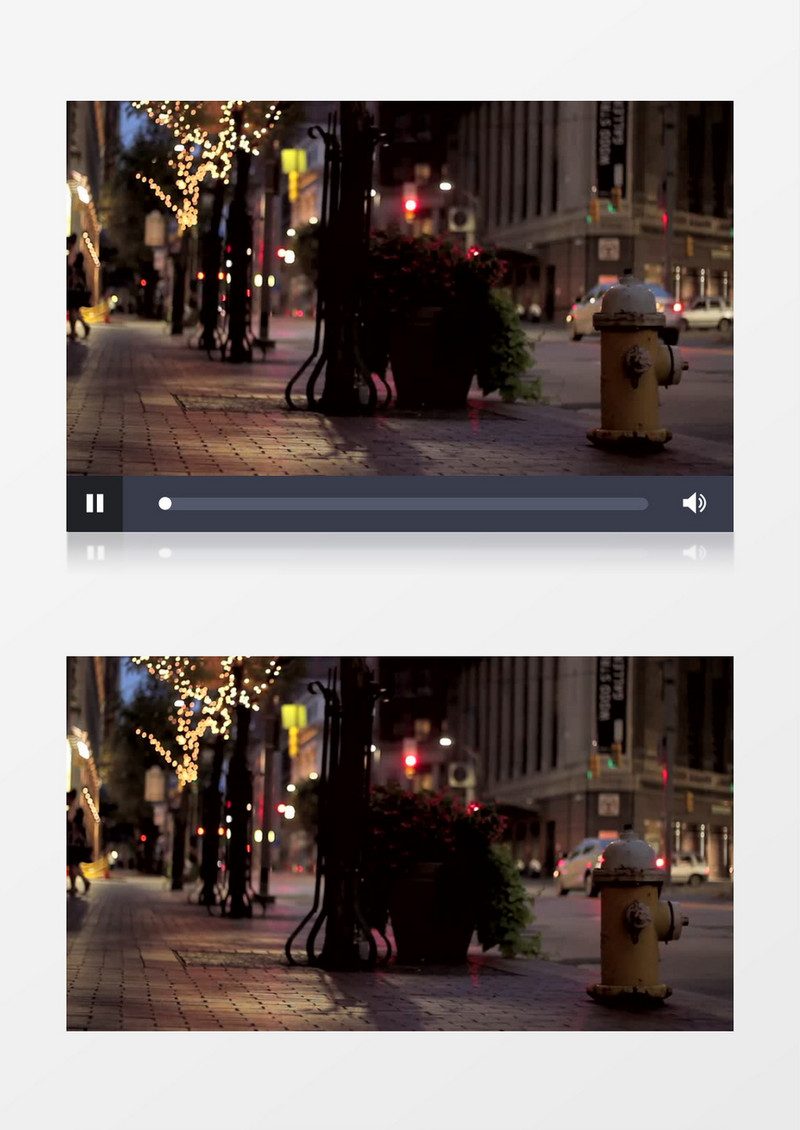 低视角拍摄夜晚美国城市街道行人车辆实拍视频素材