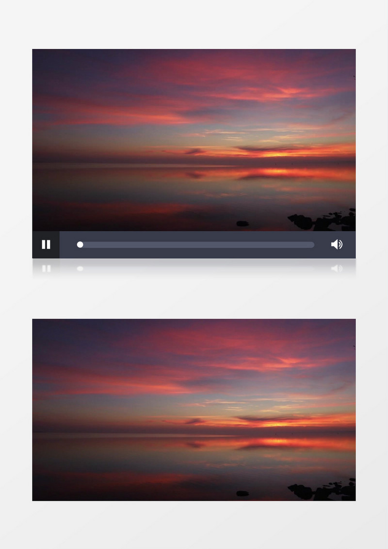 傍晚落日黄昏宁静的海岸线实拍视频素材